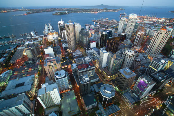 Aukland Stadt von oben