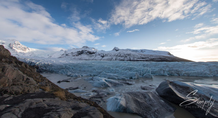 Ansicht des Svínafellsjökull Glacier.