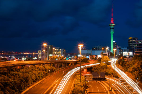 Aukland in der Nacht, Langzeitaufnahme