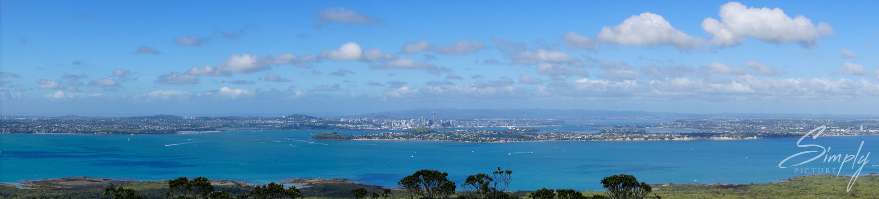 Aussicht auf die Inseln vor Aukland-Rangitoto