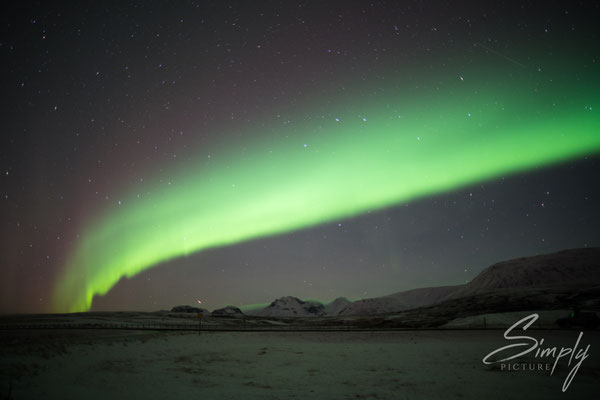 Grüne Nordlichter bei Laugarvatn.