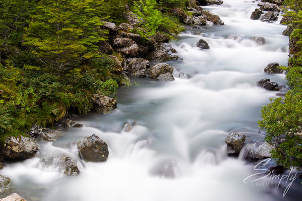Arthur's Pass, Devils Punchbowl Waterfall, Langzeitaufnahme