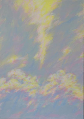 Lichtes 4 - 2021, Pigmente, Acryl, Leinwand, 70 x 50 cm