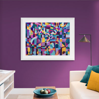 Abstract arches, Original watercolour framed in white, £950