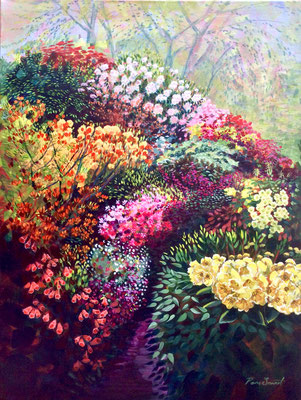 'Riot Of Colour At Lea Gardens' Acrylic framed 50cm x 75cm £450