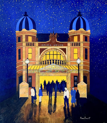 Night at the Opera: original acrylic & mixed media framed, £350