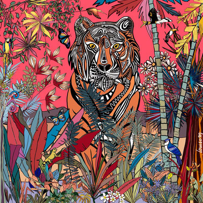 Tigre, roi de la jungle rose