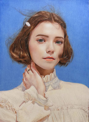 Xiong Yanteng (USA) - Model Under the Blue Sky - Colored pencil 