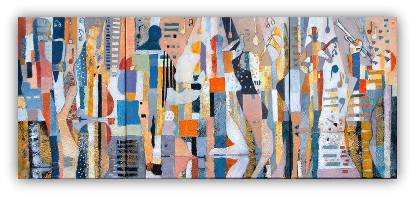 musique et danse 2 -  vendu 140x60 (triptyque 2x40x60 et 1x60x60)