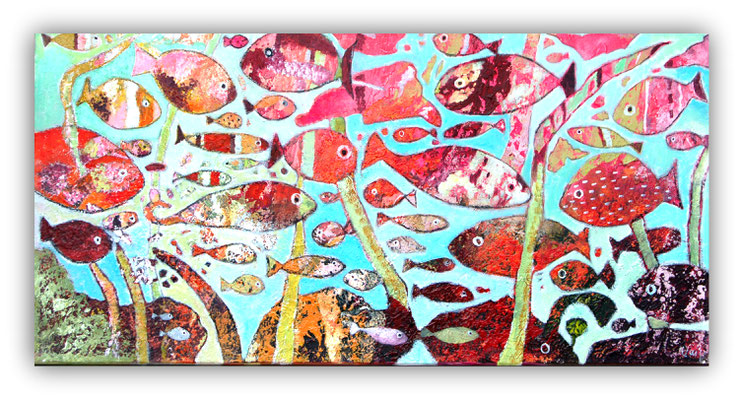 poissons rouges - 100x50