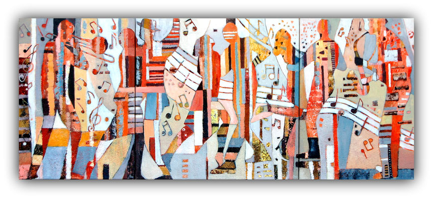 triptyque musique et danse 3 - 170x70 (3 toiles) vendu