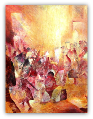 Pentecôte - 76x98 -  œuvre sur bois - vendu