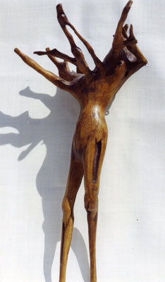 Flamme and Co. Sculpture en bois flotté trouvé sur le lac de Sidiailles. Pièce unique.
