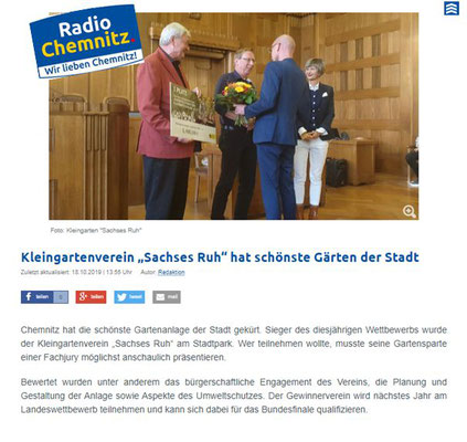 Homepage Radio Chemnitz vom 18.10.2019