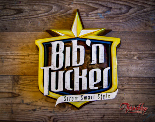 Bib 'n' Tucker, 3D Logo, handcarved, handpainted commission work for Bib'n'Tucker (Netherland)