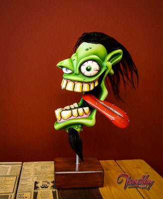 Fast Weirdo handcarved out of Styrofoam, handpainted , one of a kind