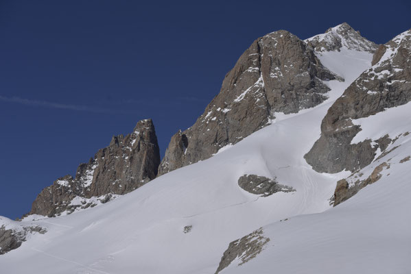 Conditions sur la voie normale de la Grande Ruine au 27 mars.