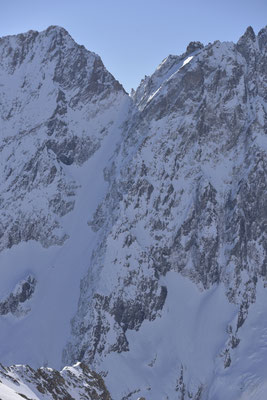 Conditions du couloir nord de Roche Faurio au 27 mars.