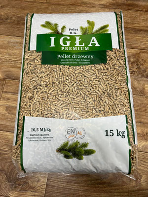 IGLA PELLET DI CONIFERA, CENERI 0,4%, CALORIFICO 4,9 KWH UMIDITA 6% CAMION 23 BANCALI DA 70 SACCHI