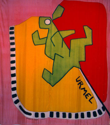 Urmel - tenture soie 150X170cm