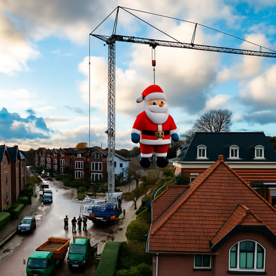Kerstman wordt bij de overburen bezorgd