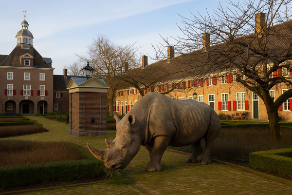 Grazen in het Hofje van Nieuwkoop, Den Haag