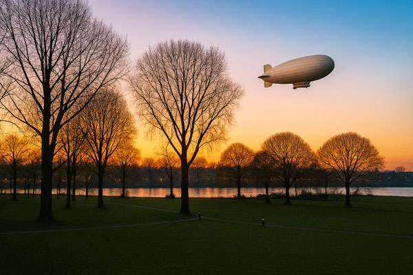 Zeppelin boven de Maas