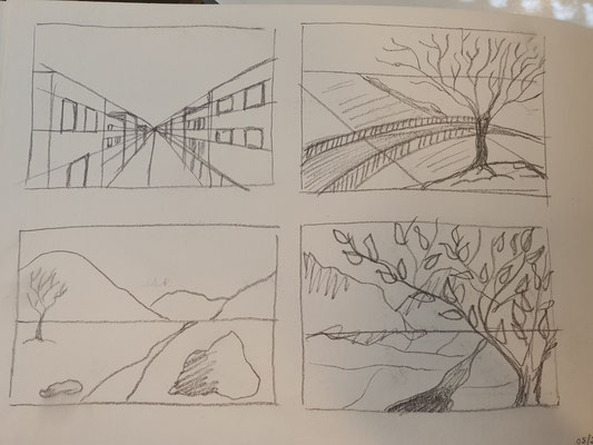 Perspektive und fiktive Landschaft