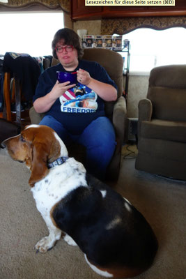 Rory compared to a human -- biggest hound dog ever!
