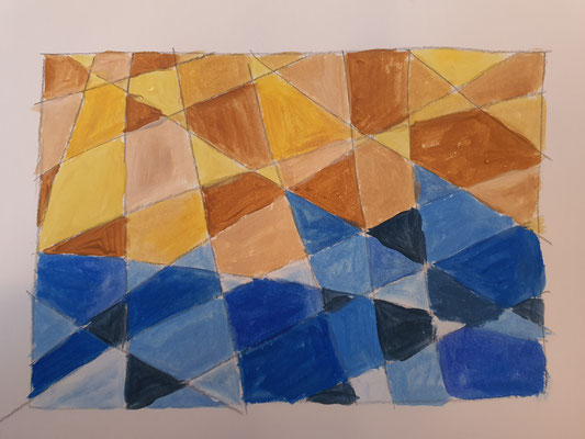 "Gefühl" über Kalt-Warm-Kontrast, Aquarellfarben