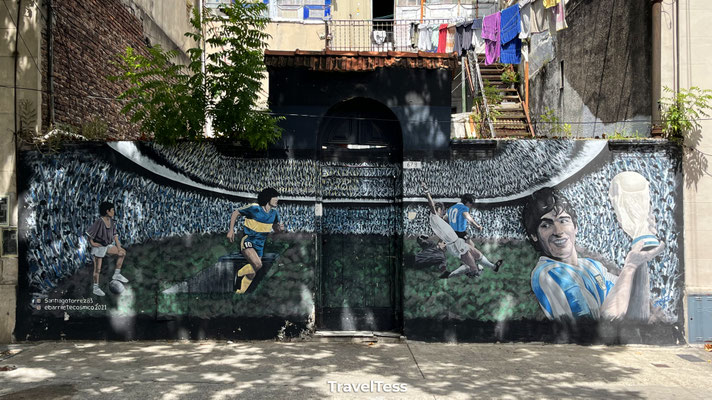Muurschildering van Maradona