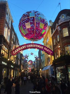 Carnaby Street in kerstverlichting