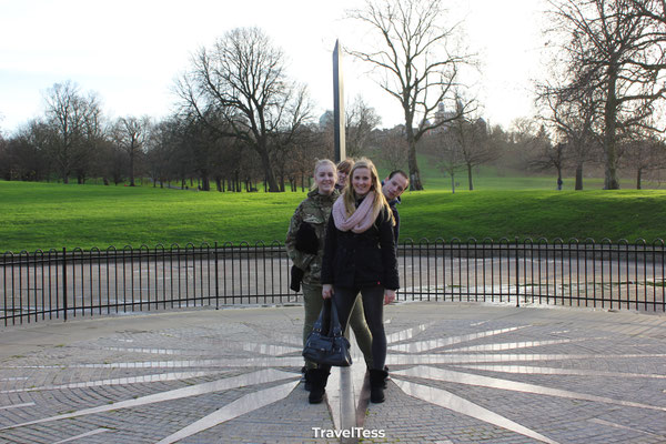 Nulmeridiaan in Greenwich Park