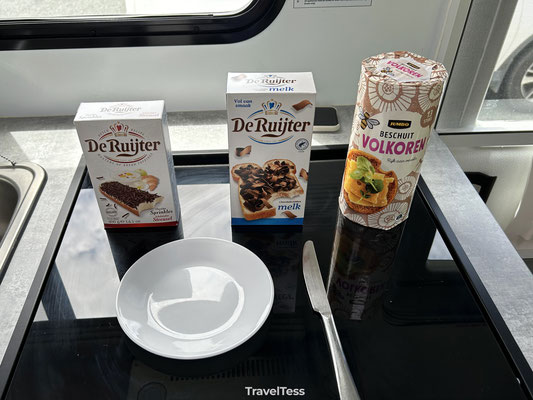Nederlands ontbijtje in de camper in Nieuw-Zeeland