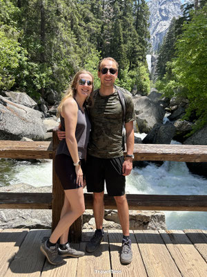 Uitzicht vanaf footbridge Vernal Fall