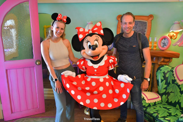 Op de foto met Minnie Mouse