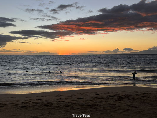 Zonsondergang strand Maui