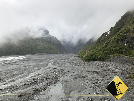 Franz Josef Glacier vallende rotsen