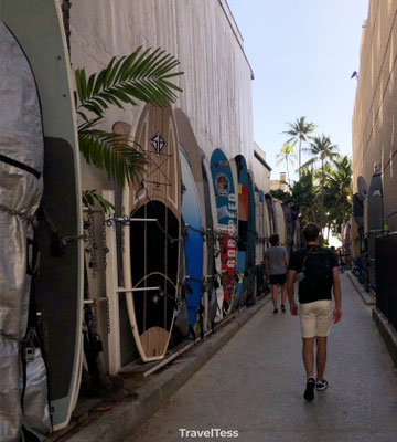 Pad naar Waikiki Beach