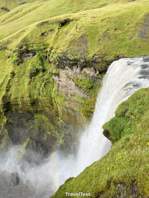 Skógafoss waterval van boven