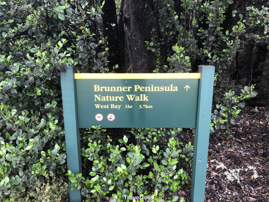 Brunner Peninsula Walk bord