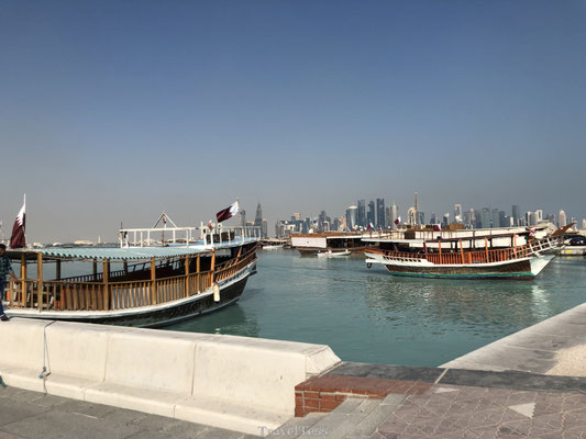 Traditionele boten in Dhow Harbour