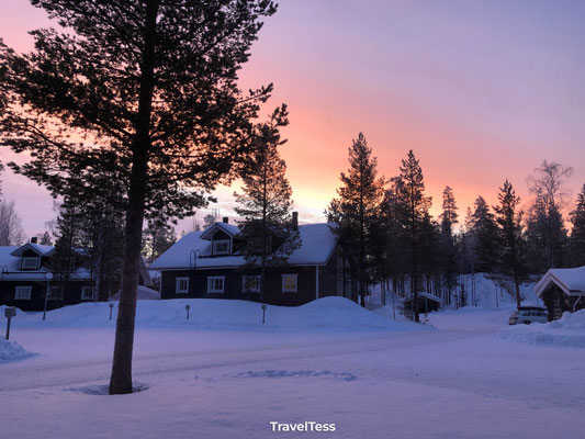 Zonsondergang in Fins Lapland