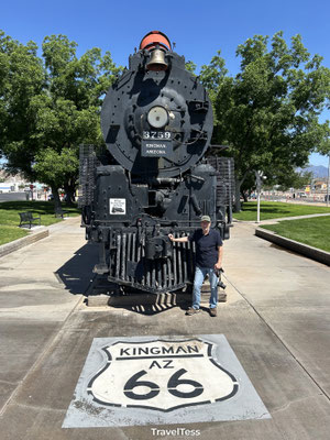 Oude stoomlocomotief in Kingman
