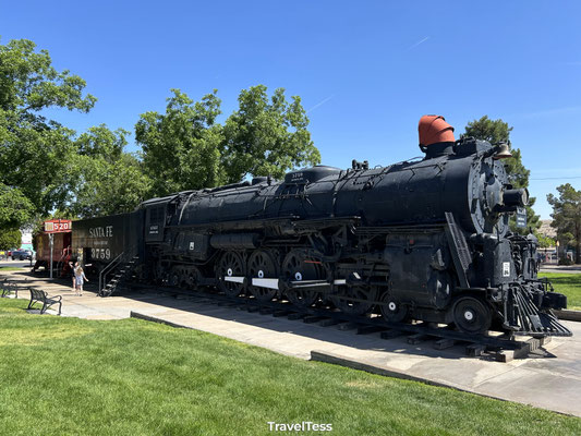 Oude stoomlocomotief in Kingman