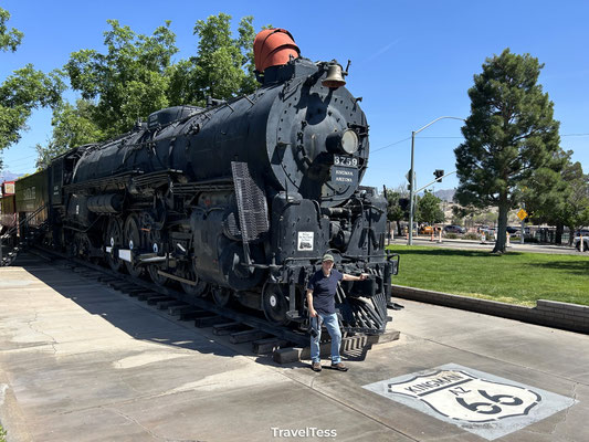 Oude stoomlocomotief in Kingman
