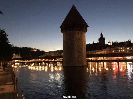 Watertoren Luzern in donker