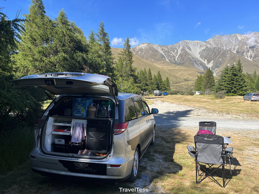 Camping vlakbij Mount Cook