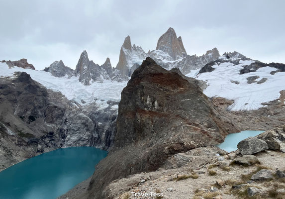 Twee gletsjermeren bij Fitz Roy