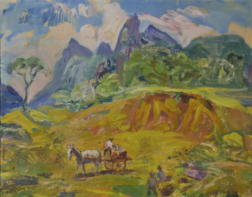 Brasilianische Landschaft mit Karren (um 1950)